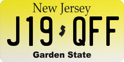 NJ license plate J19QFF