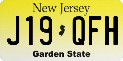 NJ license plate J19QFH