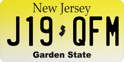 NJ license plate J19QFM