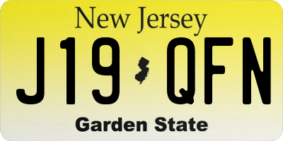 NJ license plate J19QFN