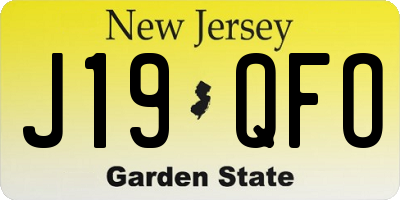 NJ license plate J19QFO
