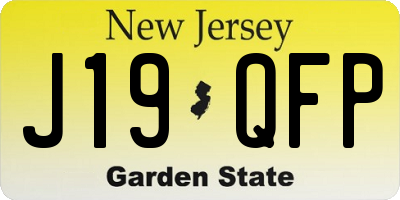 NJ license plate J19QFP