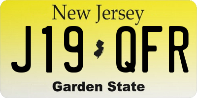 NJ license plate J19QFR