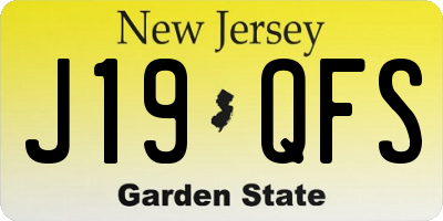 NJ license plate J19QFS