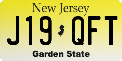 NJ license plate J19QFT