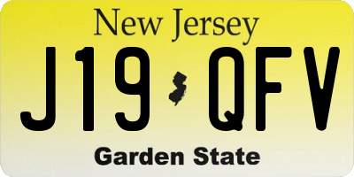 NJ license plate J19QFV