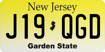 NJ license plate J19QGD