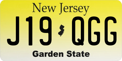 NJ license plate J19QGG