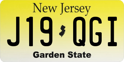 NJ license plate J19QGI