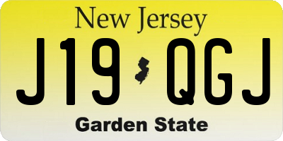 NJ license plate J19QGJ