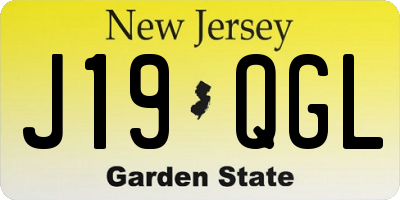 NJ license plate J19QGL