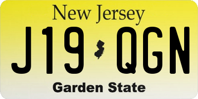 NJ license plate J19QGN
