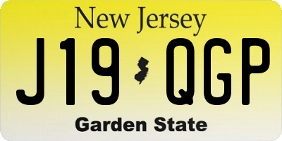 NJ license plate J19QGP