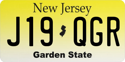 NJ license plate J19QGR