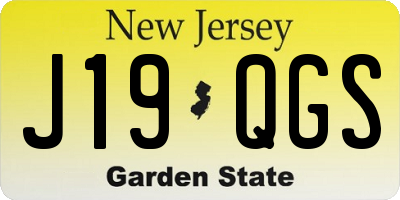 NJ license plate J19QGS