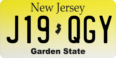 NJ license plate J19QGY