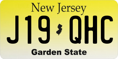 NJ license plate J19QHC