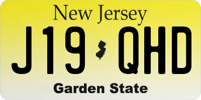 NJ license plate J19QHD