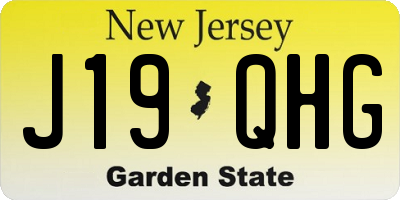 NJ license plate J19QHG