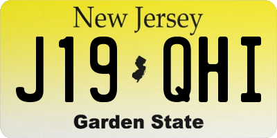 NJ license plate J19QHI