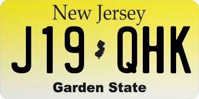 NJ license plate J19QHK