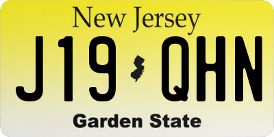 NJ license plate J19QHN