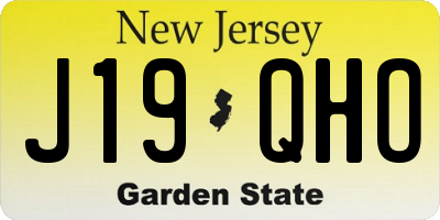 NJ license plate J19QHO