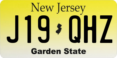 NJ license plate J19QHZ