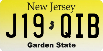 NJ license plate J19QIB