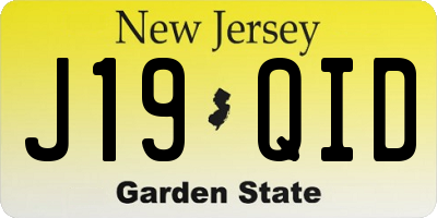 NJ license plate J19QID