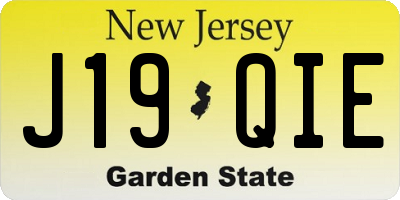 NJ license plate J19QIE