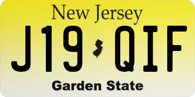 NJ license plate J19QIF