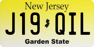 NJ license plate J19QIL