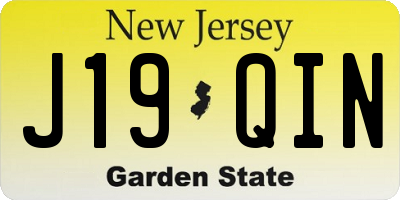 NJ license plate J19QIN