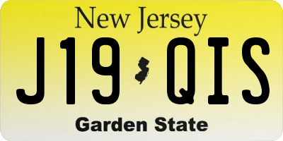 NJ license plate J19QIS
