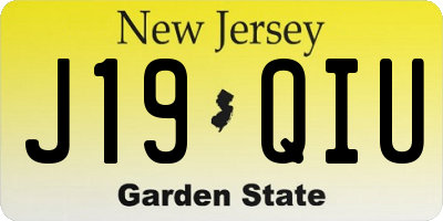 NJ license plate J19QIU