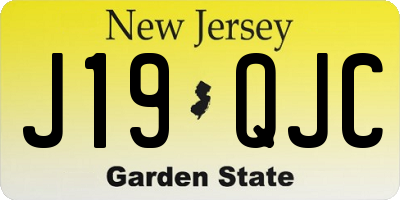 NJ license plate J19QJC