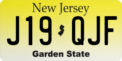 NJ license plate J19QJF