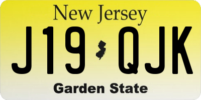NJ license plate J19QJK