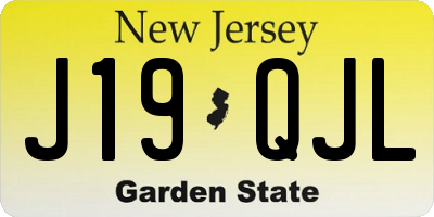 NJ license plate J19QJL