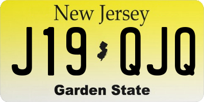 NJ license plate J19QJQ