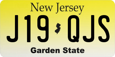 NJ license plate J19QJS