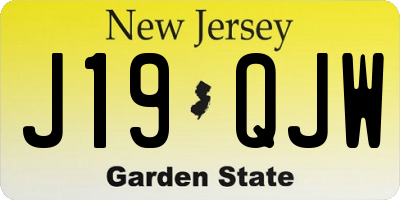 NJ license plate J19QJW
