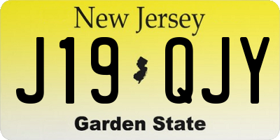 NJ license plate J19QJY