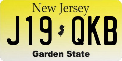 NJ license plate J19QKB