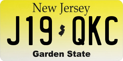 NJ license plate J19QKC