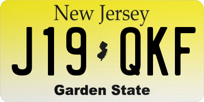 NJ license plate J19QKF
