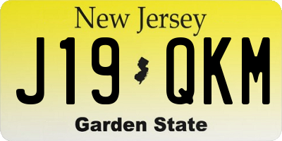 NJ license plate J19QKM