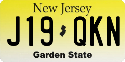 NJ license plate J19QKN