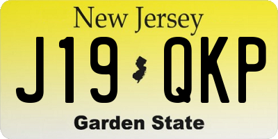 NJ license plate J19QKP
